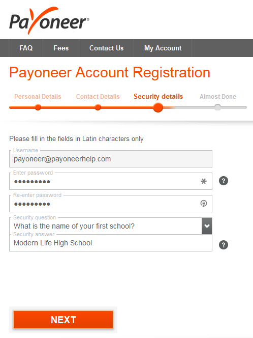 Payoneer MasterCard Sign Up Registration